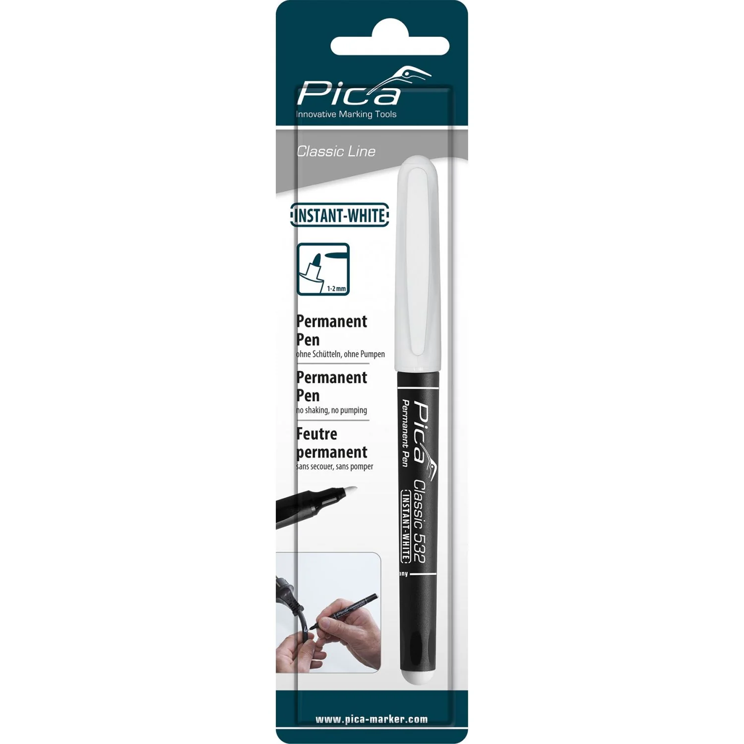 Pica 532/52 White Permanent Marker, 1-Pack