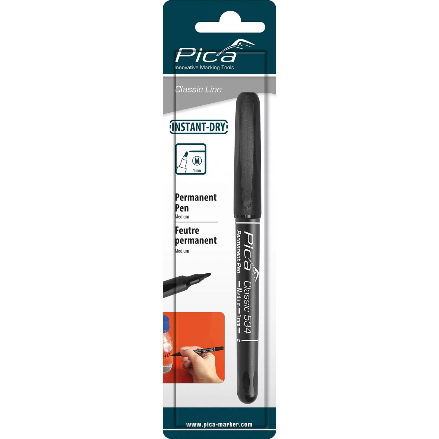 Pica 534/46/SB Medium Black Permanent Pen, 1.0mm - Image 1