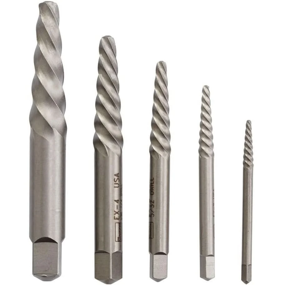 Irwin 53535 HANSON Spiral Screw Extractor EX-1 - EX-5 5-Piece Set - Image 1