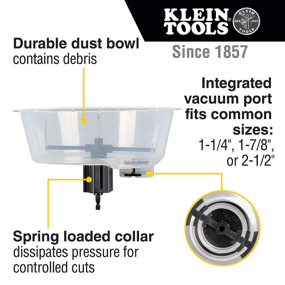 Klein Tools 53710 Adjustable Hole Saw with Auto-Set Arms - Image 3