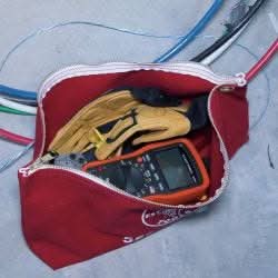 Klein Tools 5539LRED Zipper Bag, Large Canvas Tool Pouch, 18-Inch, Red - Image 3