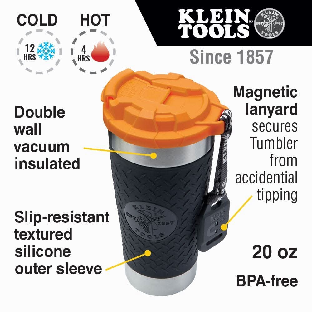 Klein 55580 Double Wall Vacuum Insulated Stainless Steel Tradesman Tumbler, 20 Oz. - Image 2