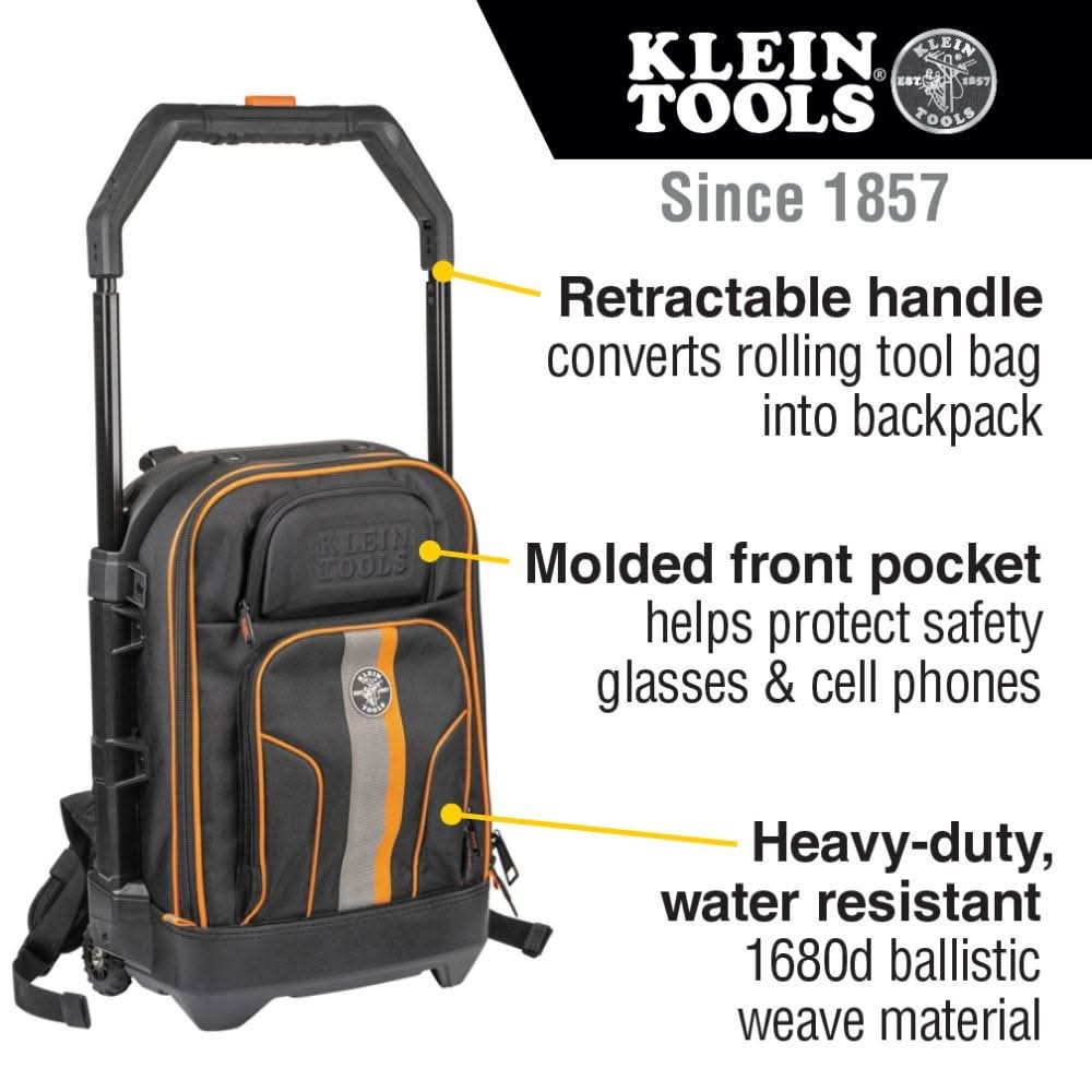 Klein Tools 55604 Rolling Tool Backpack - Image 2