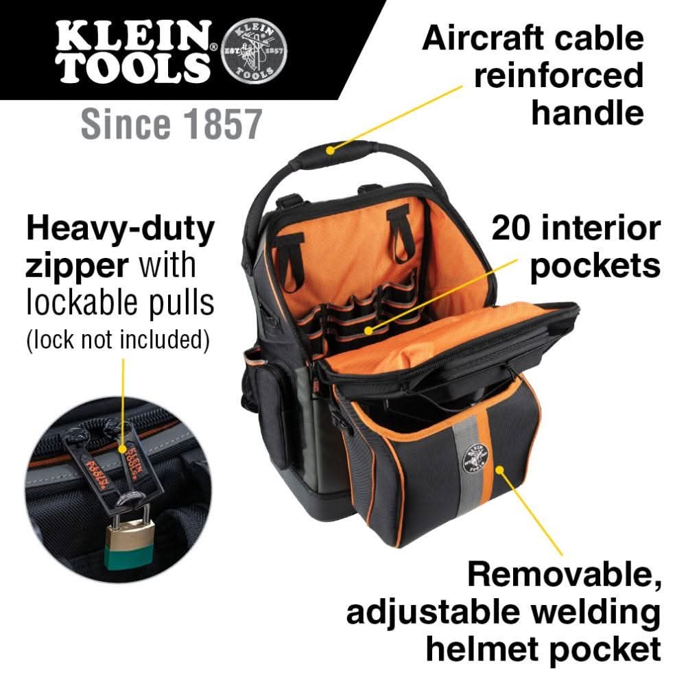Klein Tools 55663 Welding Helmet Pocket for Ironworker and Welder Backpack - Image 2