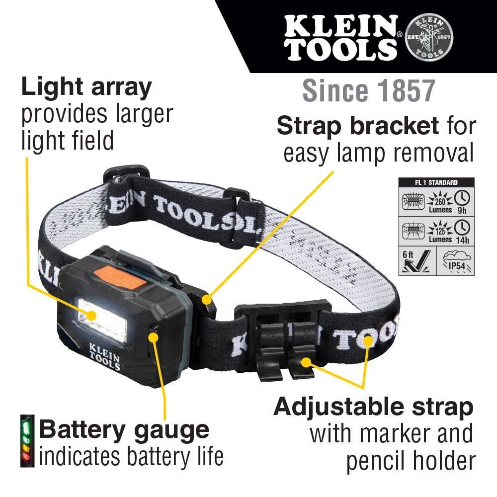 Klein Tools 56049 Rechargeable Light Array LED Headlamp with Adjustable Strap - Image 2
