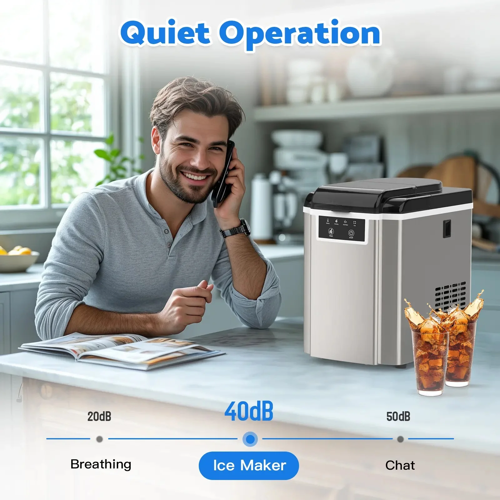 Advwin Countertop Ice Makers Machine 38Lbs/24h - Image 2