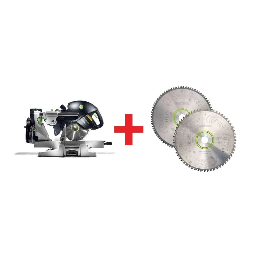 Festool KS 120 REB Kapex Sliding Compound Miter Saw with Universal & Fine Tooth Kapex Blade Set - Image 1