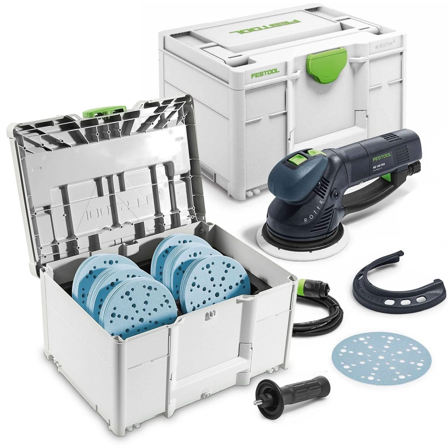Festool RO 150 FEQ 150mm (6") Rotex Sander Set w/ Granat Abrasive Value Set Systainer - Image 1