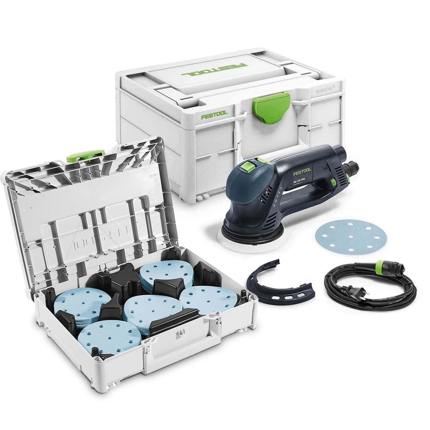 Festool RO 125 FEQ-Plus Rotex 125mm (5") Multi-Mode Sander w/ Granat Abrasive Value Set Systainer - Image 1