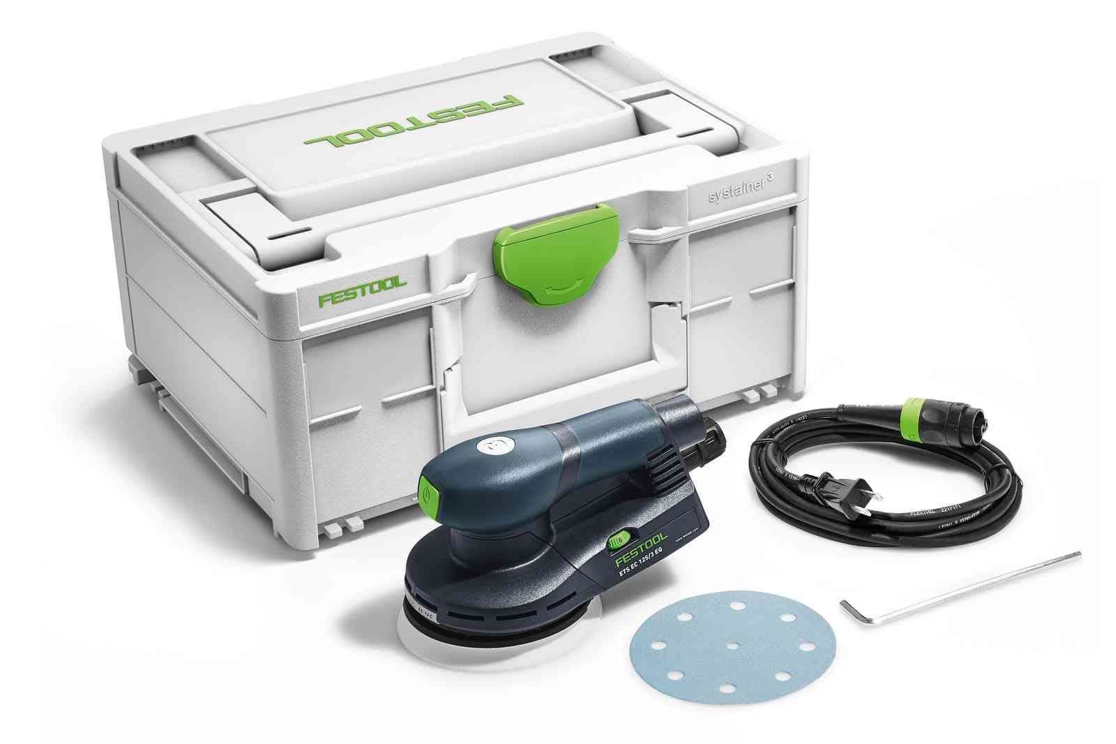 Festool ETS EC 125/3 EQ-Plus 125mm (5") Compact Brushless Finish Sander Set w/ Granat Abrasive Value Set Systainer - Image 2