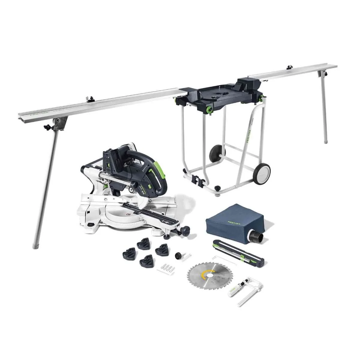 Festool Kapex KSC 60 EB Cordless Dual-18V Miter Saw Basic with Metric UG Stand and Extensions - Image 1