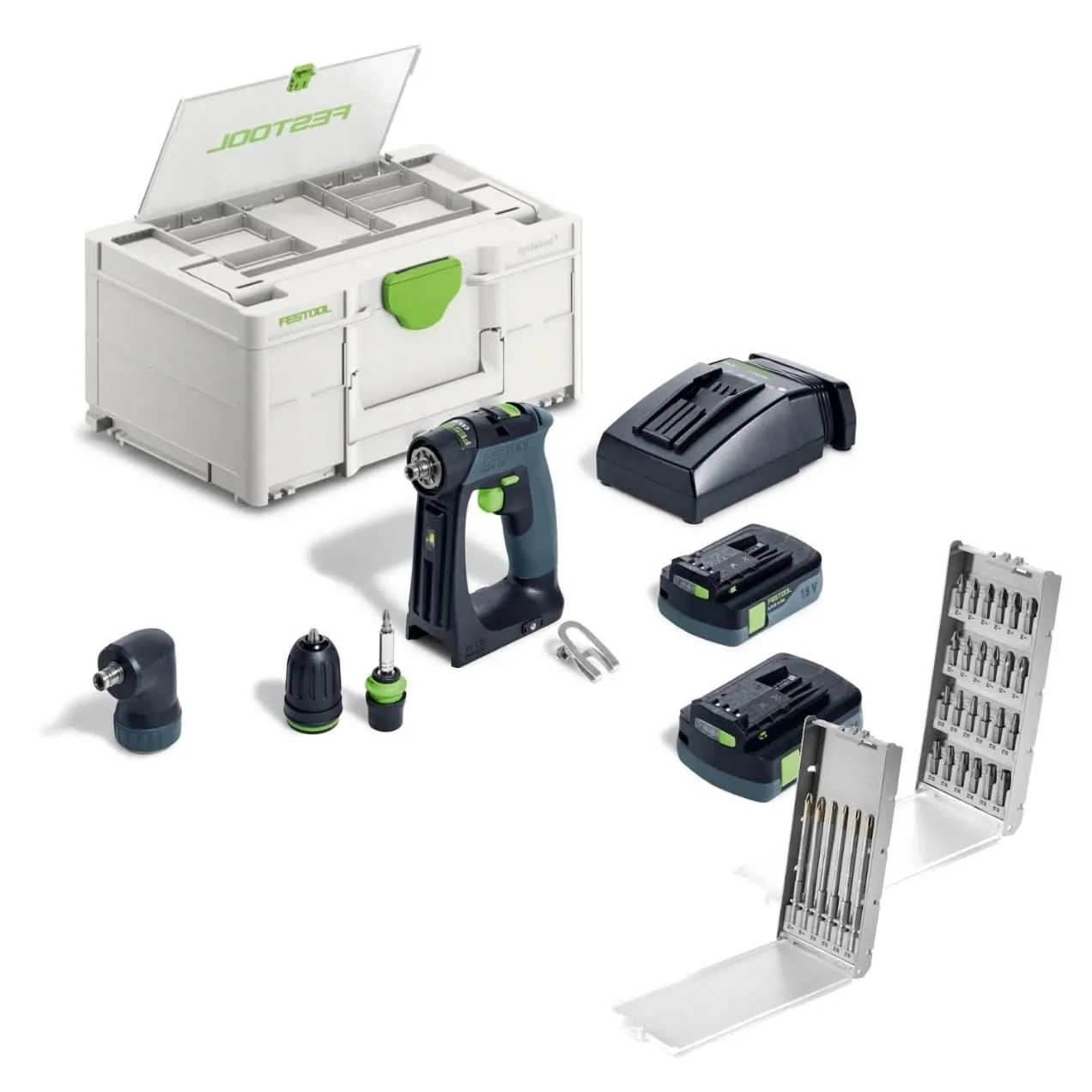 Festool CXS 18 HPC 4.0Ah I-Set Cordless Drill Kit with 30-Piece Drill/Driver Bit Set - Image 1