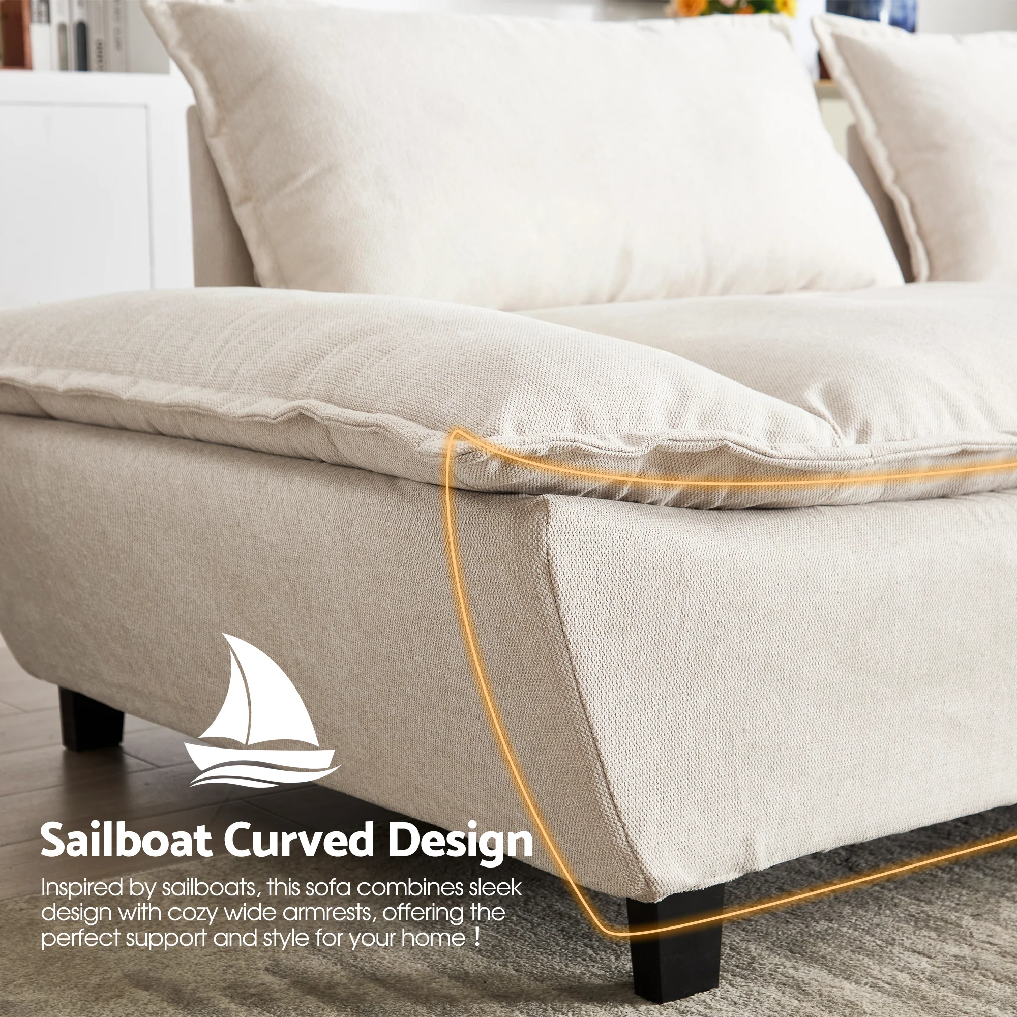 Advwin 114” Oversized Couch Loveseat Set - Image 3
