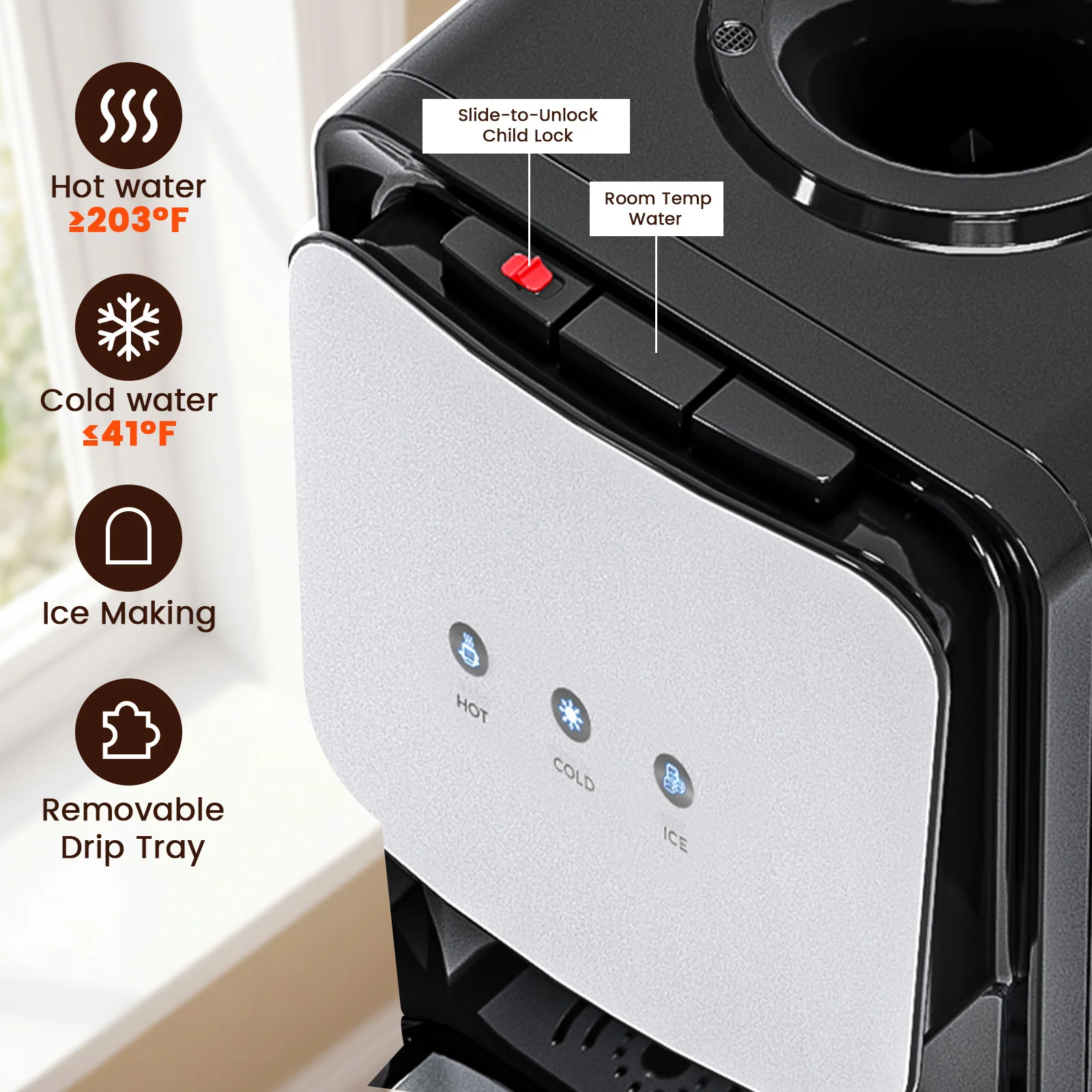 Advwin 3-in-1 Hot & Cold Water Dispenser w/ Ice Maker - Image 3