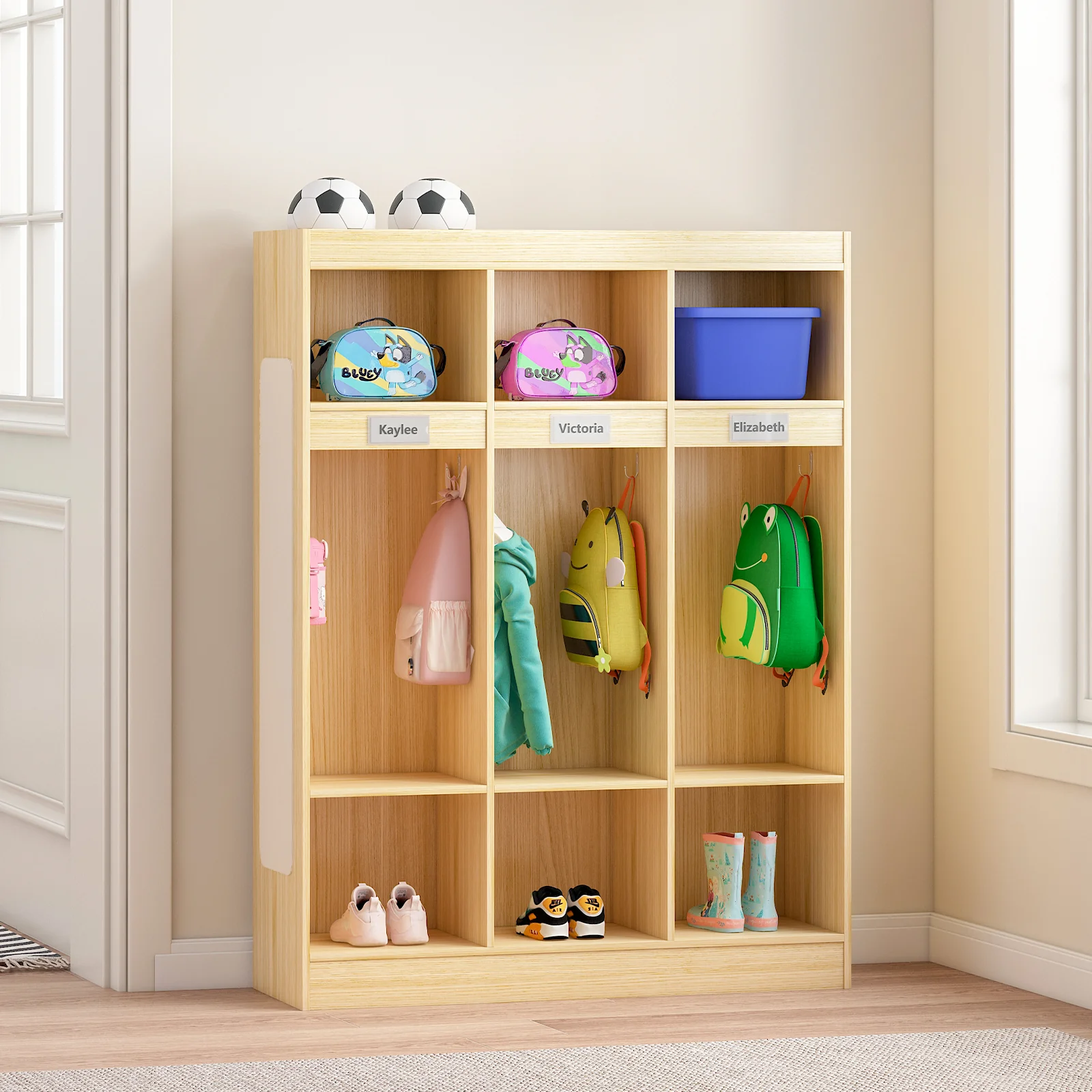 Advwin 3-Section Classroom Coat Locker w/ 6 Cubbies