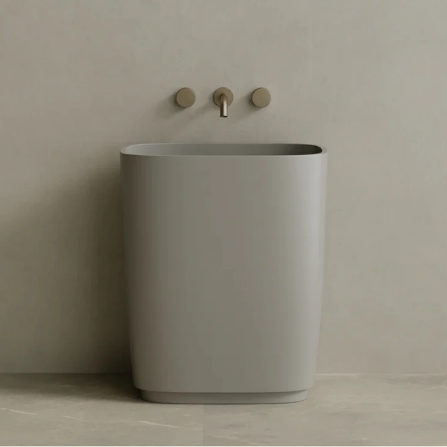ELEMENTO BATH | 29" x 34" SOLID SURFACE STONE RESIN PEDESTAL SINK | $1,536.25 - $1,624.90 - Image 3