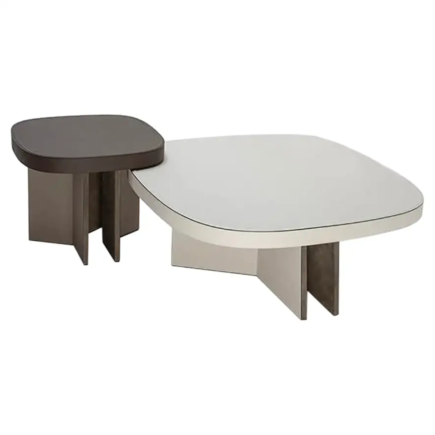 GIOBAGNARA | SET OF 2 LEATHER COFFEE TABLES | $7,922.00 - Image 1