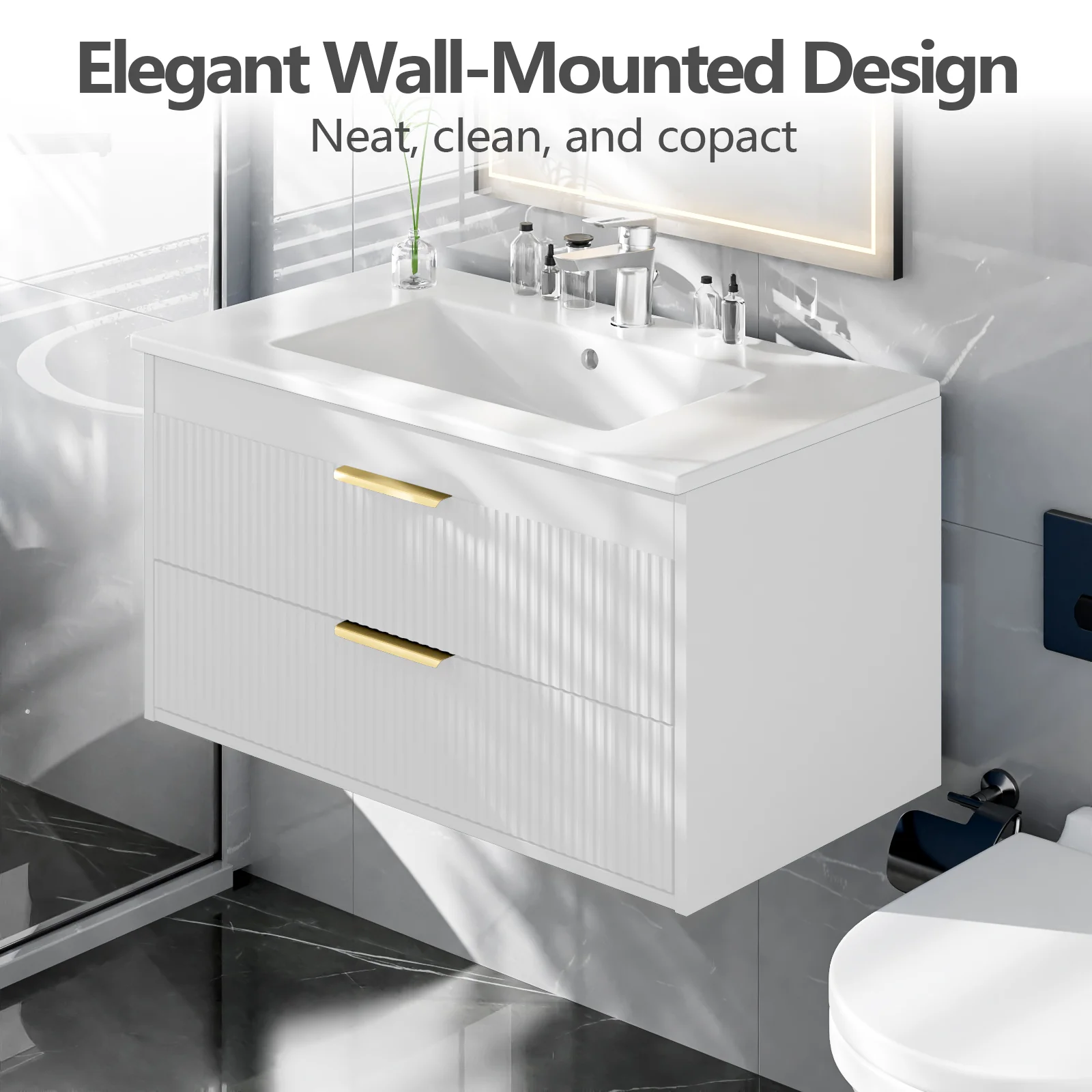 Advwin Bathroom Vanity with Ceramic Sink - Image 2
