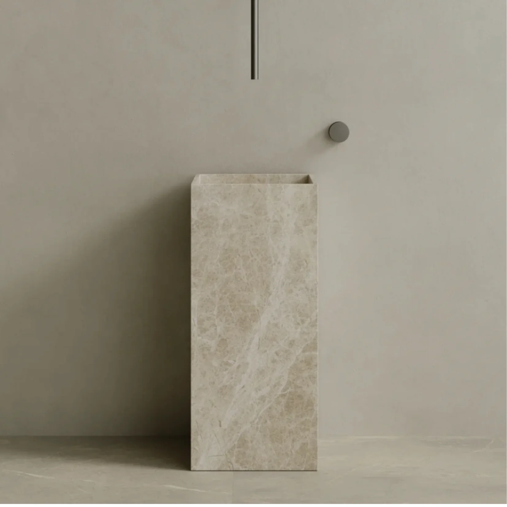ELEMENTO BATH | QUARO HANDCRAFTER STONE PEDESTAL SINK | $3,313.20 - $6,894.80 - Image 3