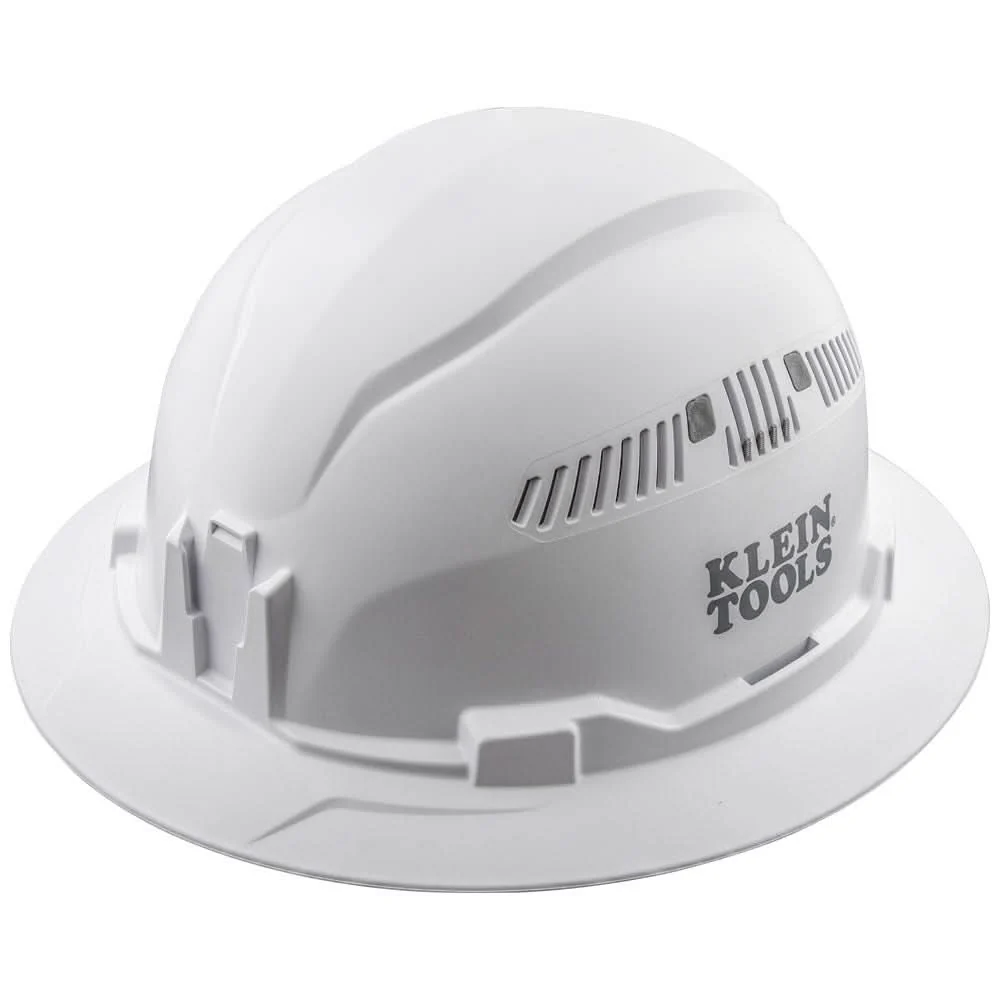 Klein Tools 60401 Hard Hat, Vented, Full Brim Style, White - Image 1