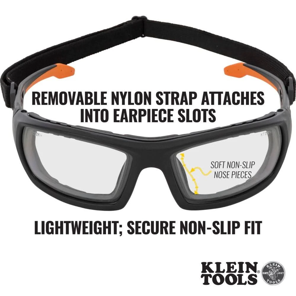 Klein Tools 60538 Professional Full-Frame Gasket Safety Glasses, Indoor/Outdoor Lens - Image 2