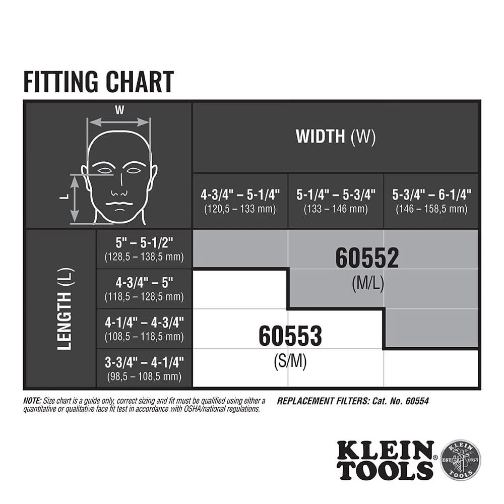 Klein Tools 60553 P100 Half-Mask Respirator, S/M - Image 3