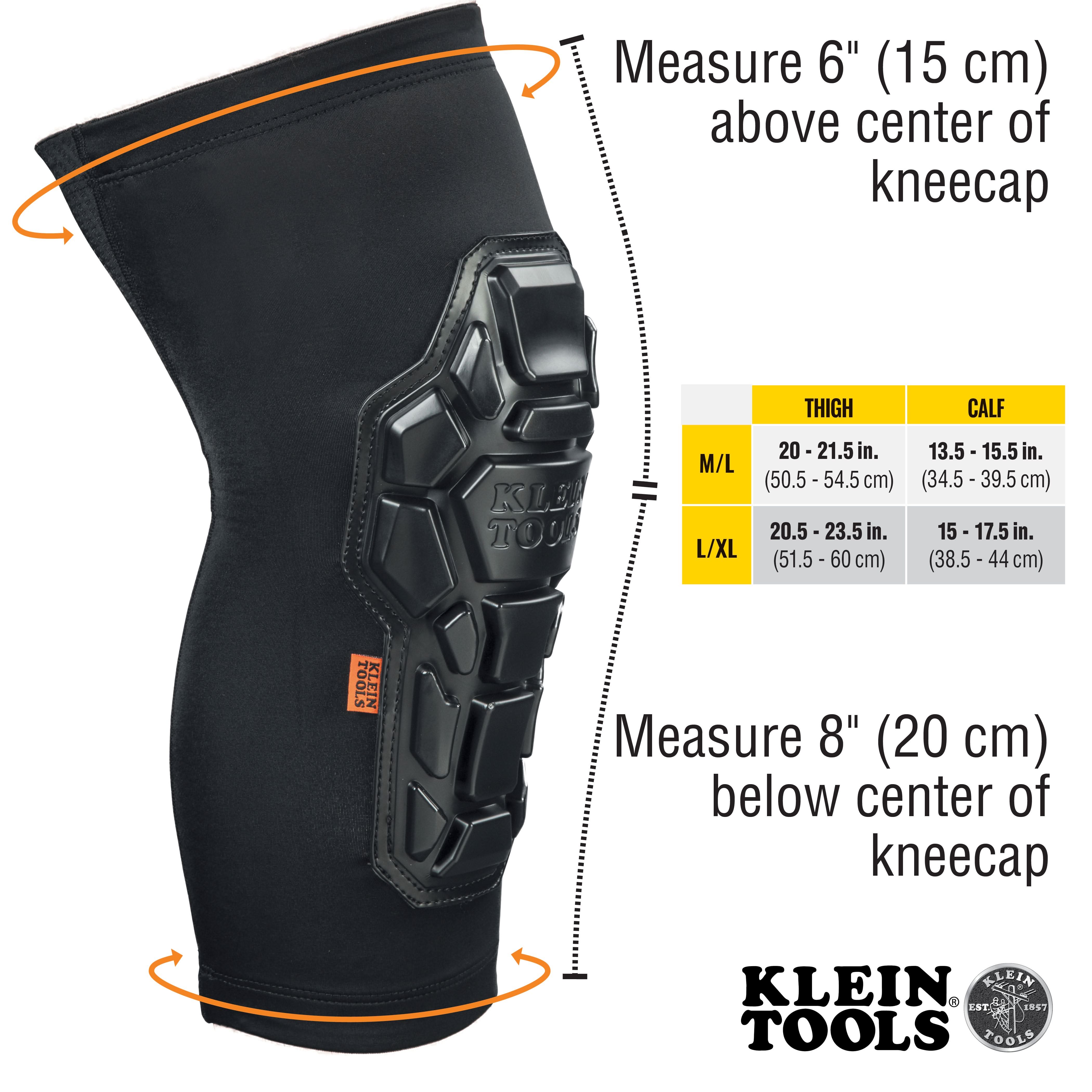 Klein Tools 60611 Heavy Duty Knee Pad Sleeves, L/XL - Image 3