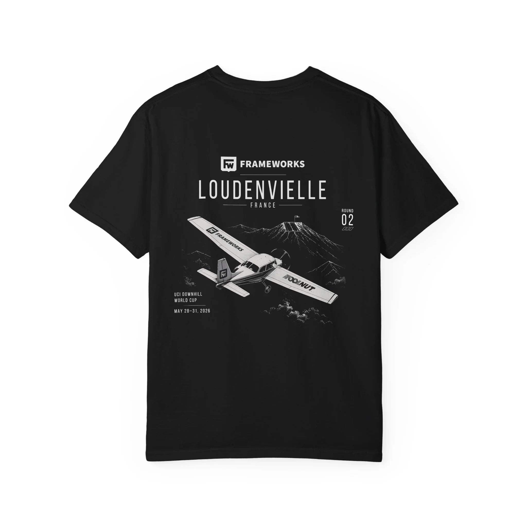 Downhill Mountain Bike World Cup - Loudenvielle France Round 2 Tool Nut Frameworks Team T-Shirt - Image 3