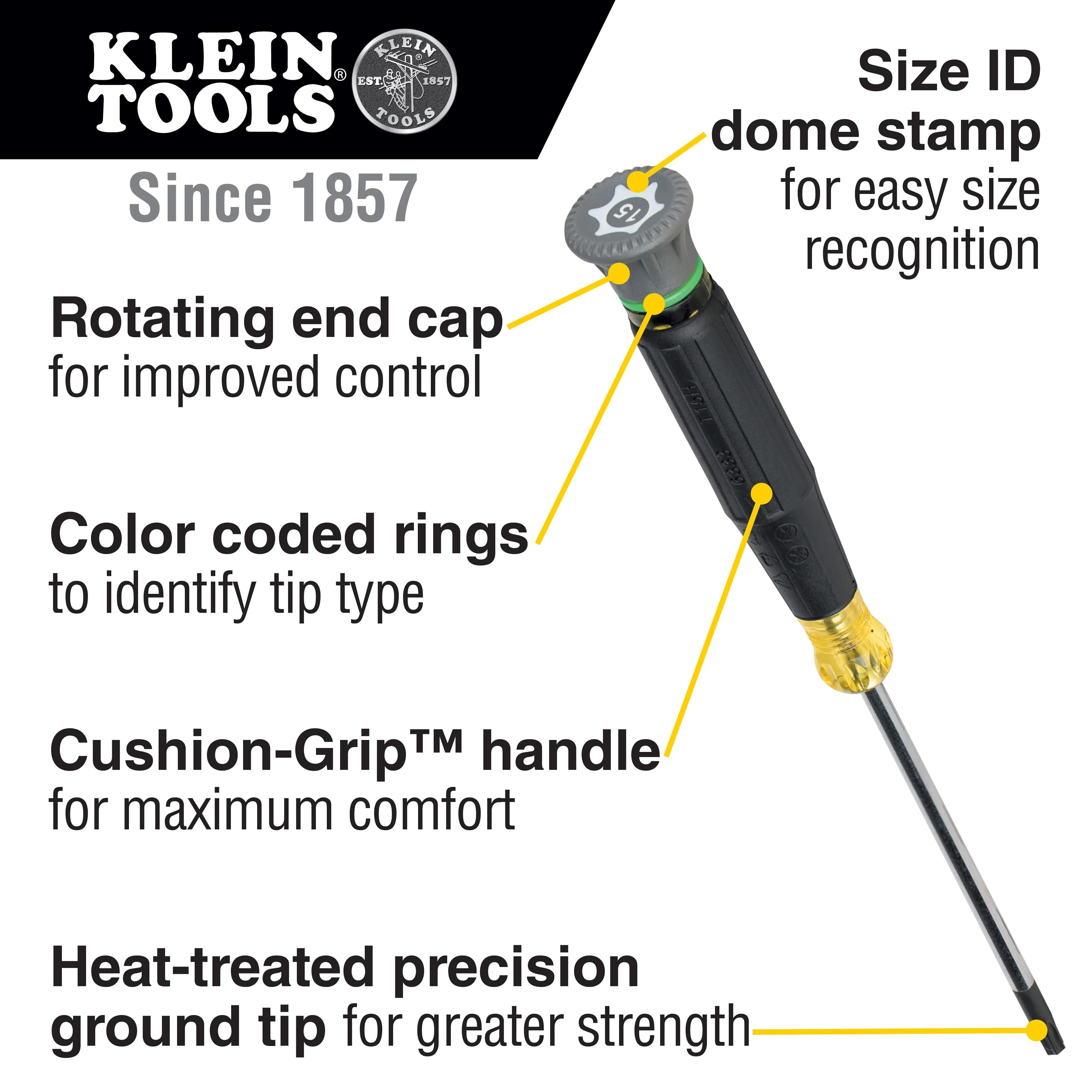 Klein Tools 6333 T15H TORX Precision Screwdriver, 3-Inch Shank - Image 2