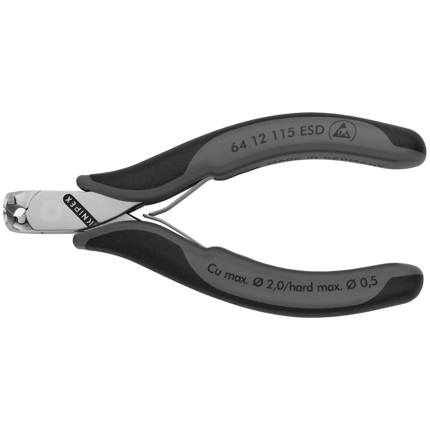 Knipex 64 12 115 ESD Electronics End Cutting Nippers-ESD Handles - Image 1