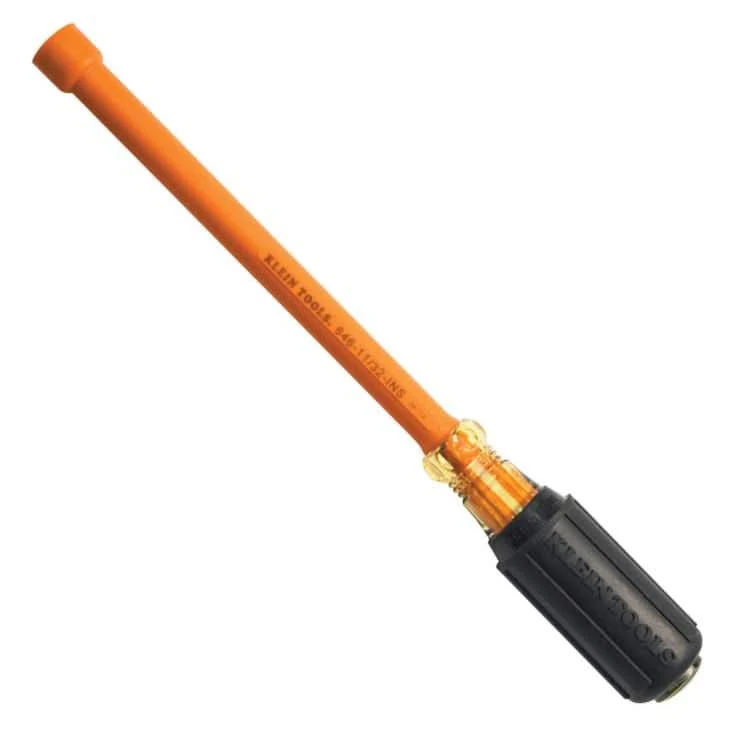 Klein 646-11/32-INS Insulated Cushion-Grip, 11/32" Hollow-Shaft Nut Driver  6" Shank - Image 1