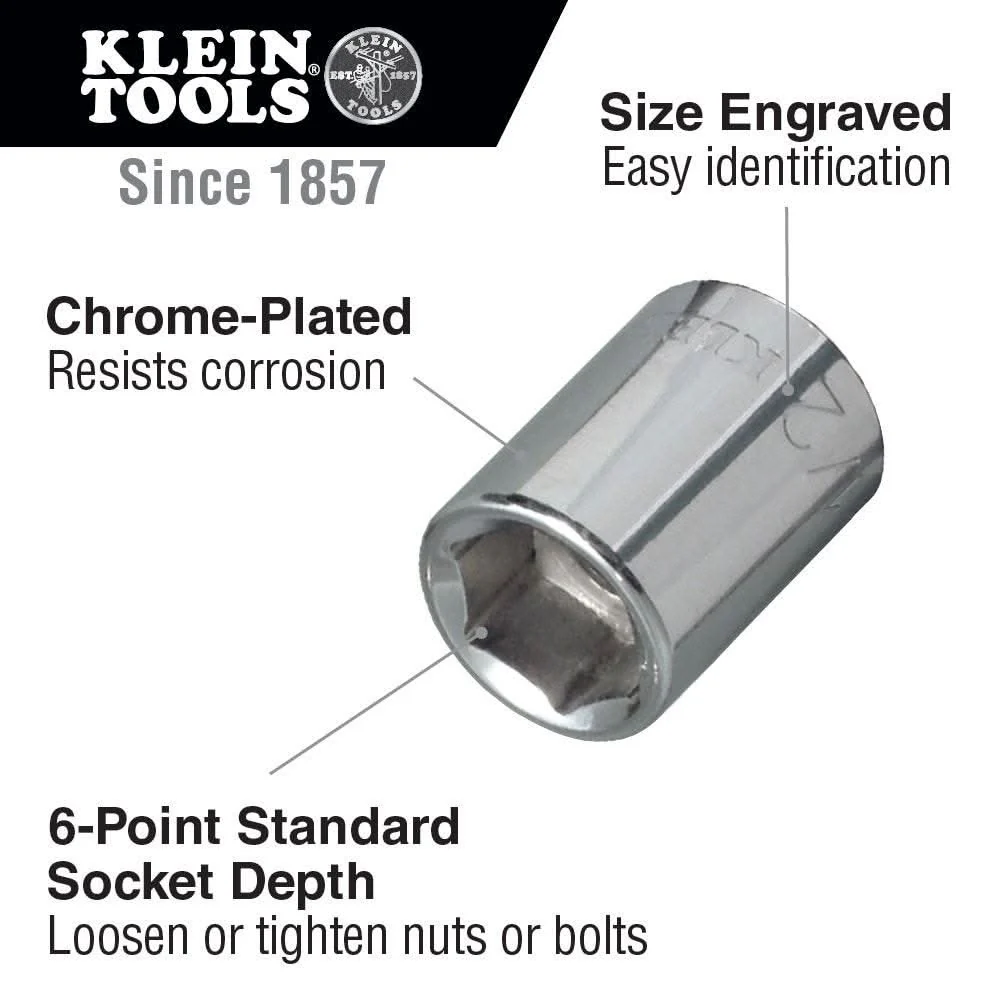 Klein Tools 65601 7/32-Inch Standard 6-Point Socket, 1/4-Inch Drive - Image 2