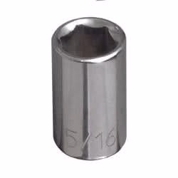 Klein Tools 65604 5/16-Inch Standard 6-Point Socket, 1/4-Inch Drive - Image 1