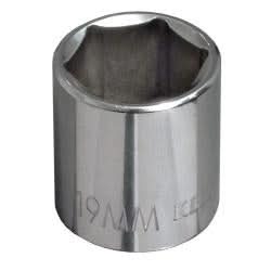 Klein Tools 65919 19 mm Metric 6-Point Socket, 3/8-Inch Drive - Image 1