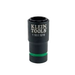 Klein Tools 66016 2-in-1 Impact Socket, 12-Point, 1-1/8 and 15/16-Inch - Image 1