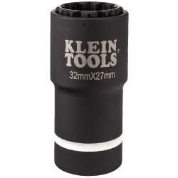 Klein Tools 66054E 2-in-1 Metric Impact Socket, 12-Point, 32 x 27 mm - Image 1