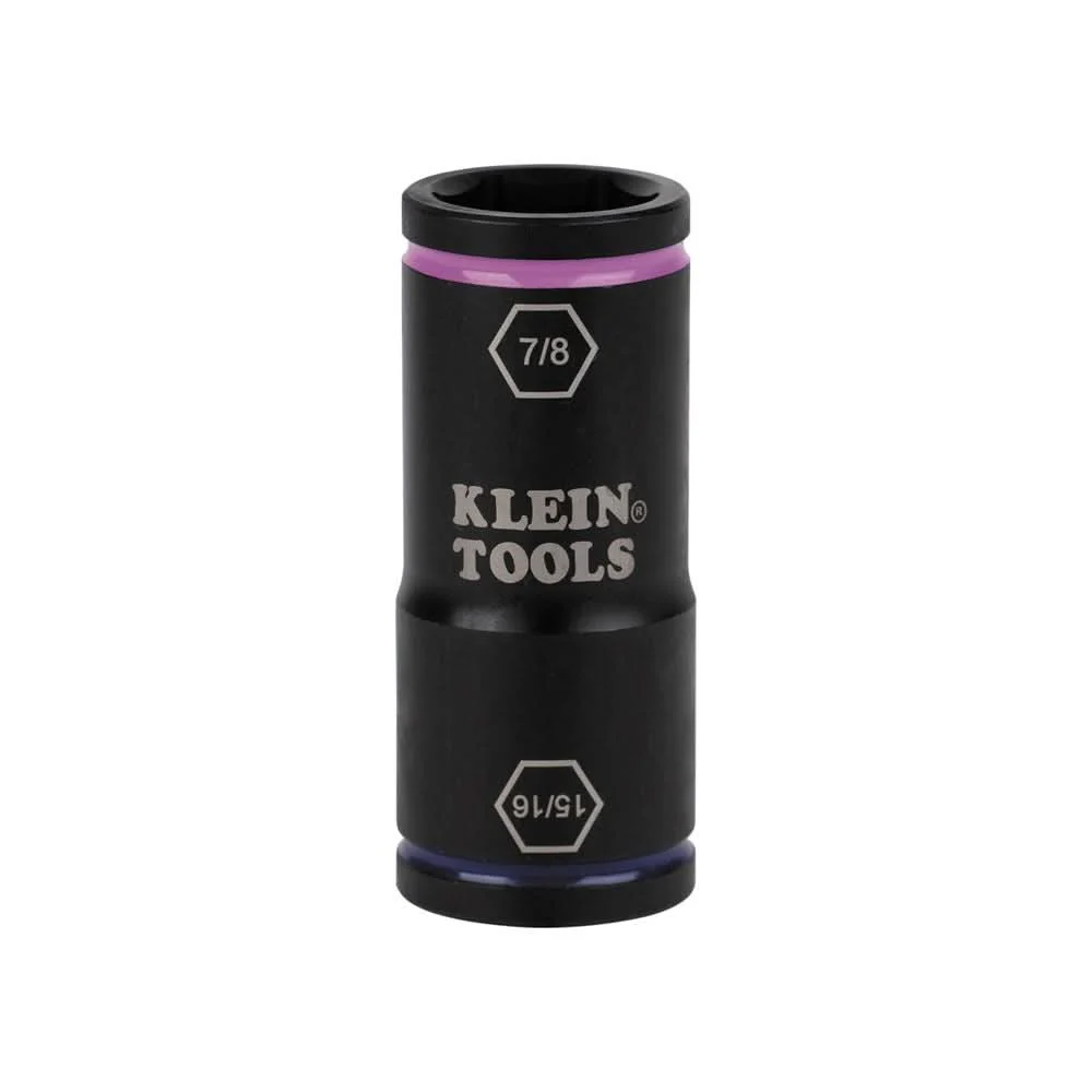 Klein Tools 66073 Flip Impact Socket, 15/16 and 7/8-Inch - Image 1
