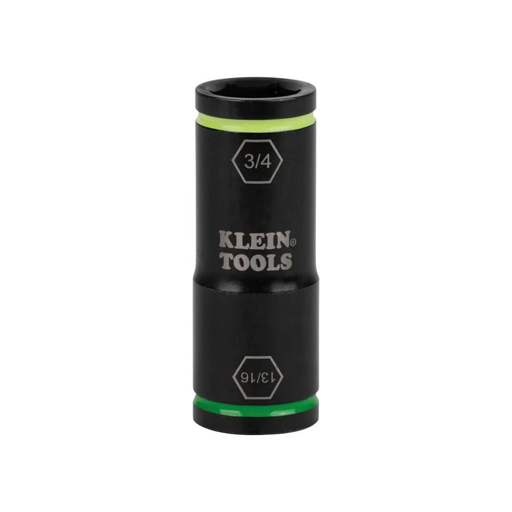 Klein Tools 66074 Flip Impact Socket, 3/4 and 13/16-Inch - Image 1