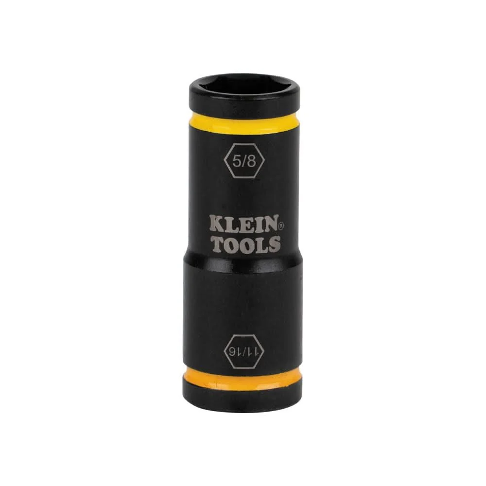 Klein Tools 66075 Flip Impact Socket, 11/16 and 5/8-Inch - Image 1