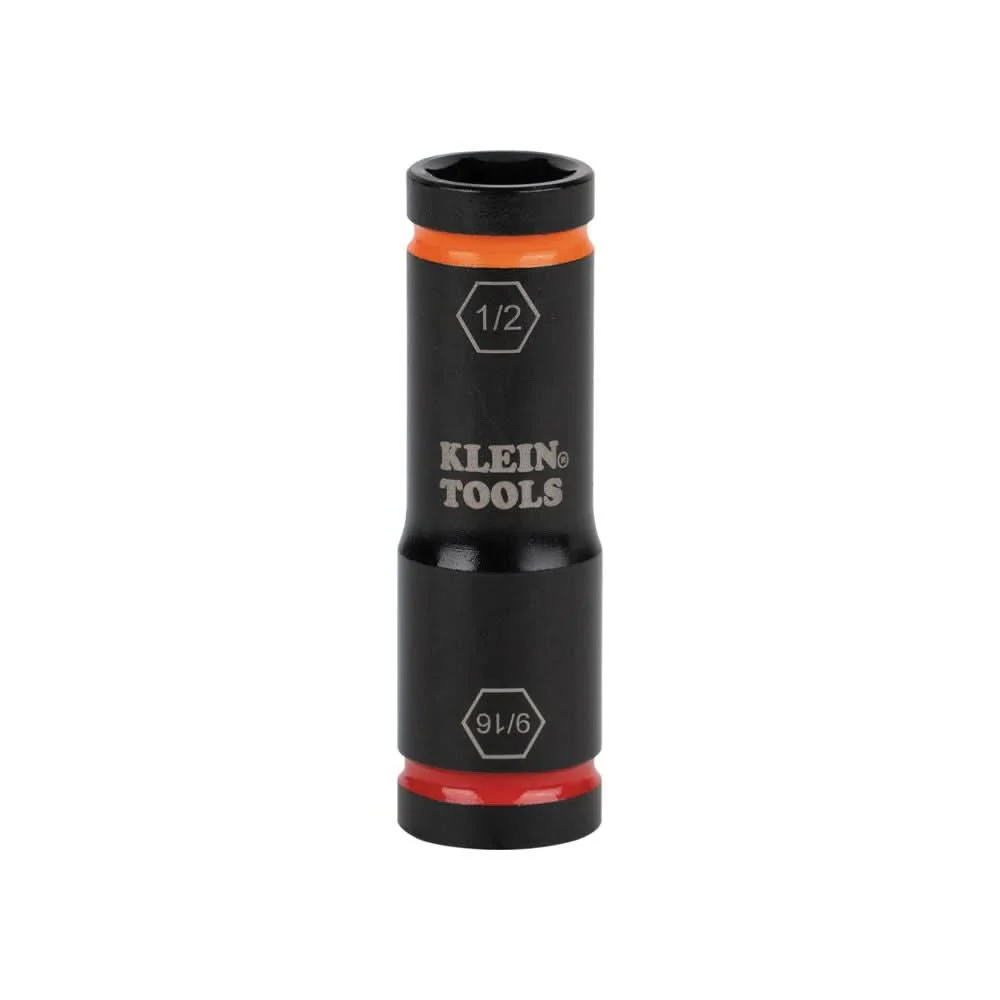 Klein Tools 66076 Flip Impact Socket, 9/16 and 1/2-Inch - Image 1