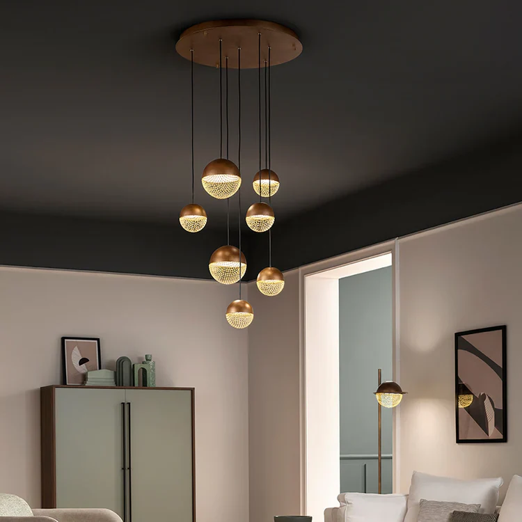 MASIERO | IGLU PATINATED BRONZE 7-LIGHT ROUND CHANDELIER | $4,380.00 - Image 3