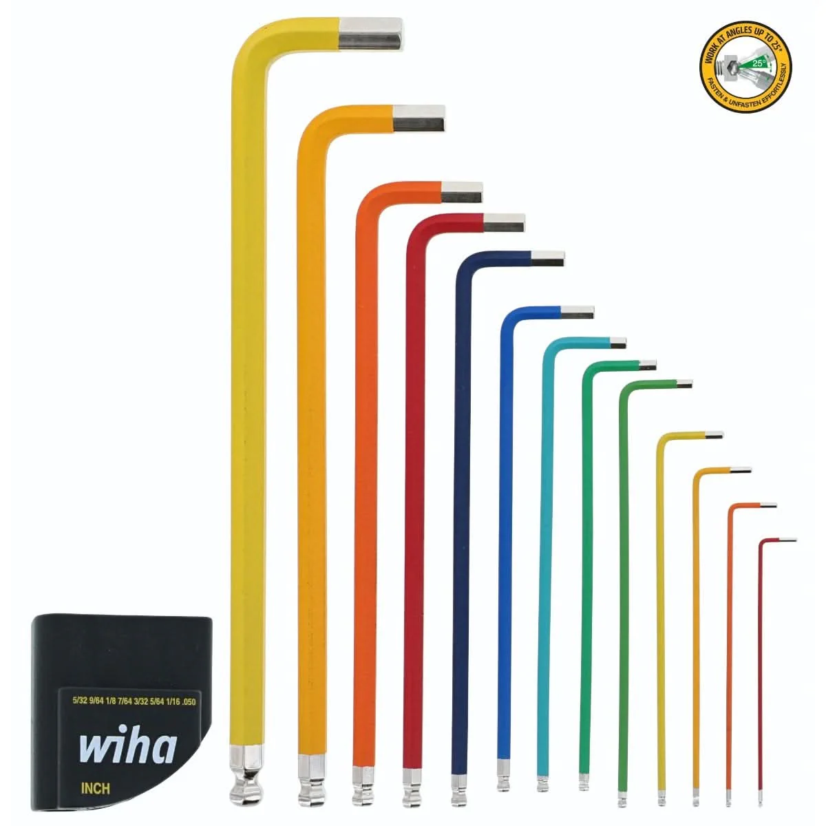 Wiha 66981 13-Piece Ball End Color Coded SAE Hex L-Key Set - Image 2