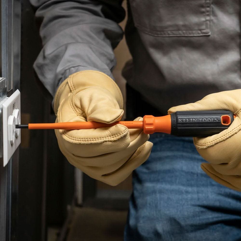 Klein Tools 6816INS Insulated Screwdriver, 3/16-Inch Cabinet Tip, 6-Inch Round Shank - Image 2