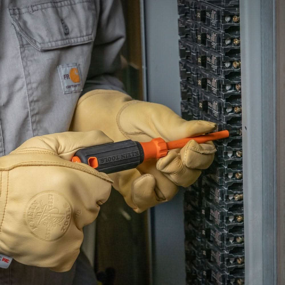 Klein Tools 6824INS Insulated Screwdriver, 1/4-Inch Cabinet Tip, 4-Inch Round Shank - Image 3
