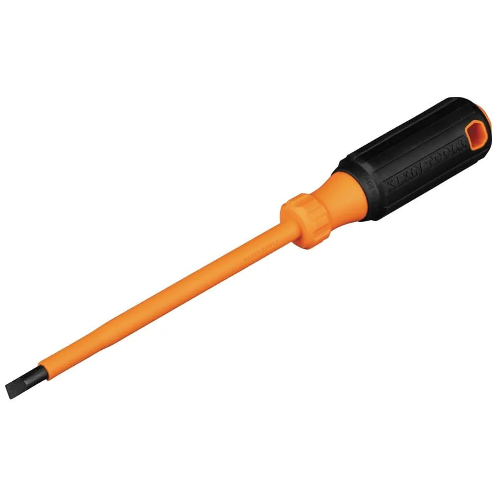 Klein Tools 6826INS Insulated Screwdriver, 1/4-Inch Cabinet Tip, 6-Inch Shank - Image 1
