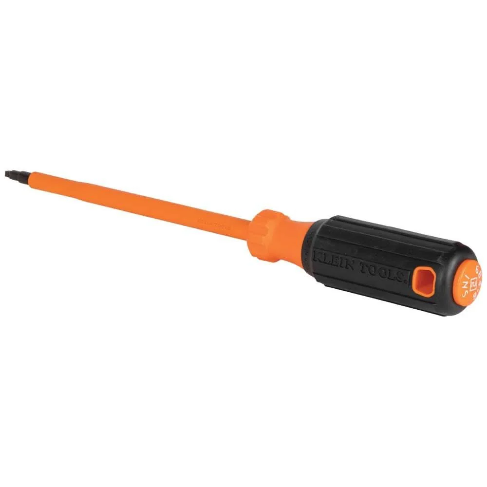 Klein Tools 6846INS Insulated Screwdriver, #2 Square Tip, 6-Inch Round Shank - Image 1