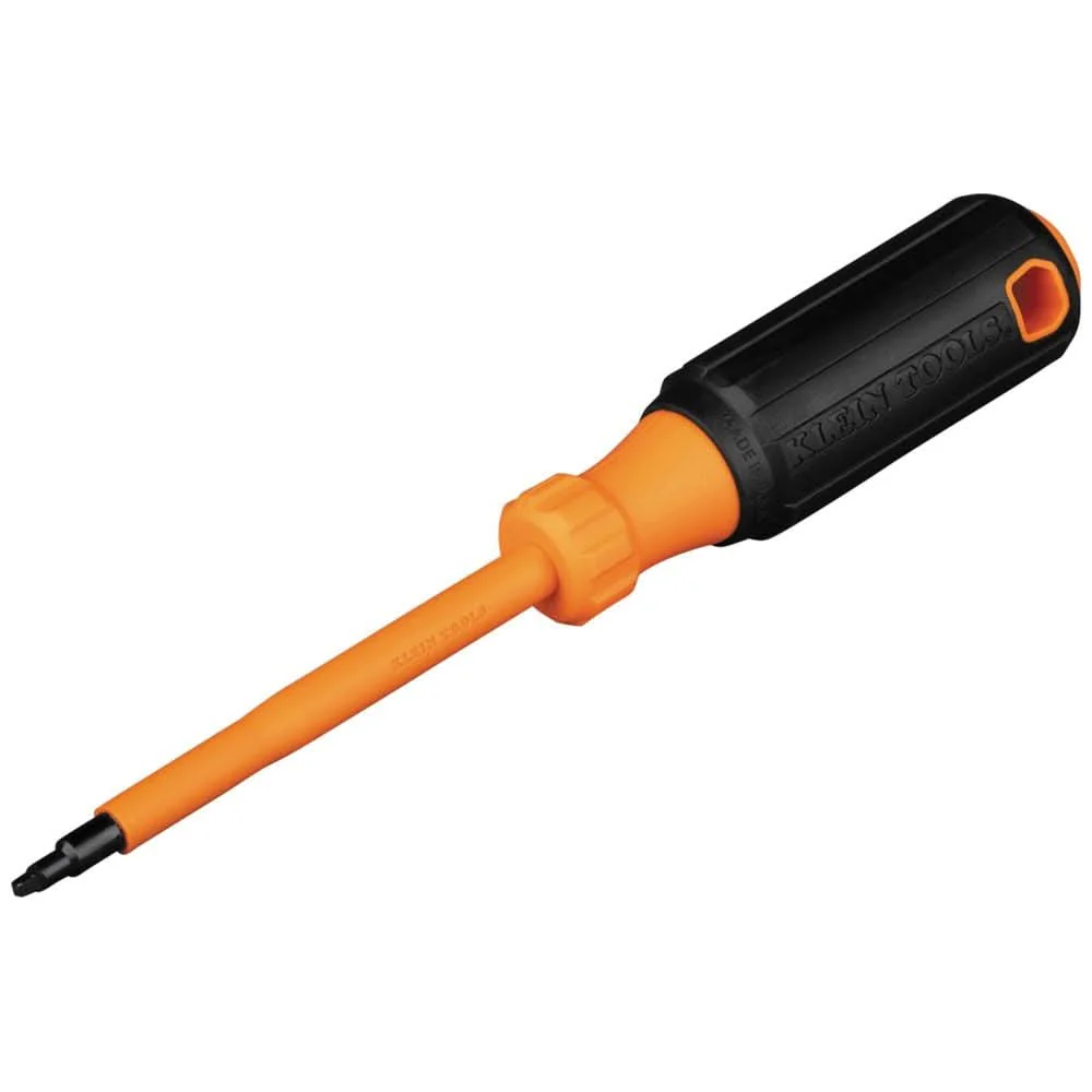 Klein Tools 6884INS Insulated Screwdriver, #1 Square Tip, 4-Inch Shank - Image 1