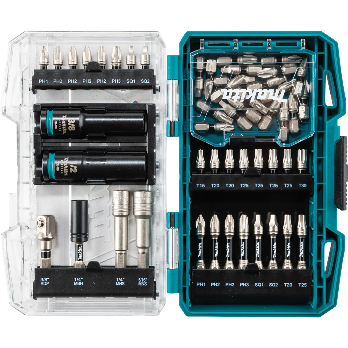 Makita Impact XPS 50 Pc. Impact Driving & Fastening Bit Set with Impact XPS 35 Pc. Impact Bit Set & Impact XPS 3 Pc. Square 2" Socket Adapter Set - Image 2