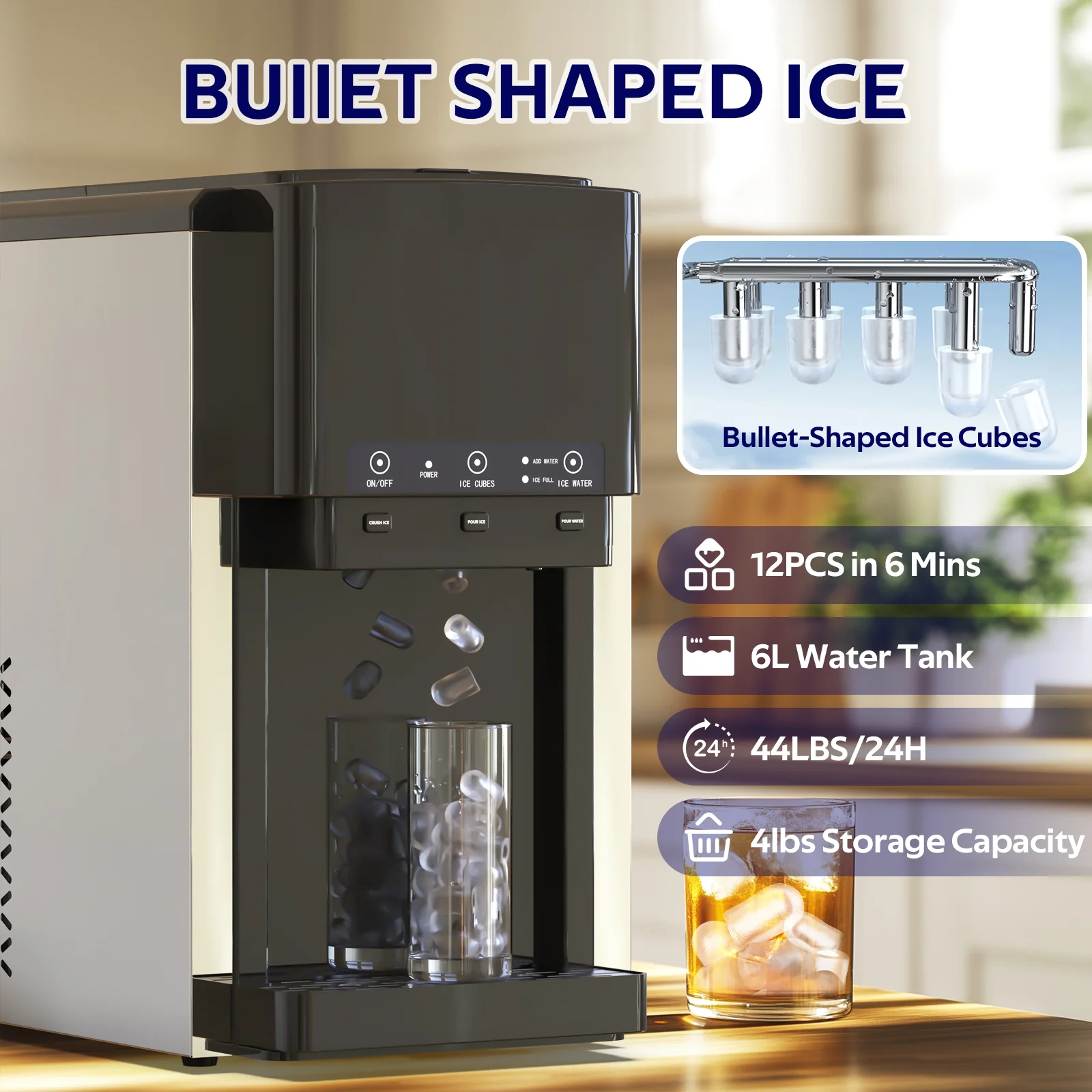 Advwin 3-In-1 Water Dispenser w/Ice Maker Countertop - Image 2
