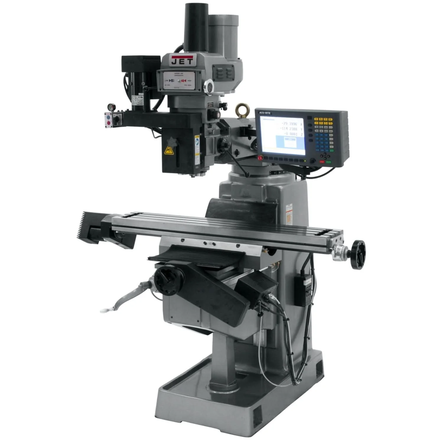 JET 690684 JTM-1050EVS2/230 Mill With 3-Axis Acu-Rite MilPwr G2 CNC Controller with Air Powered Drawbar